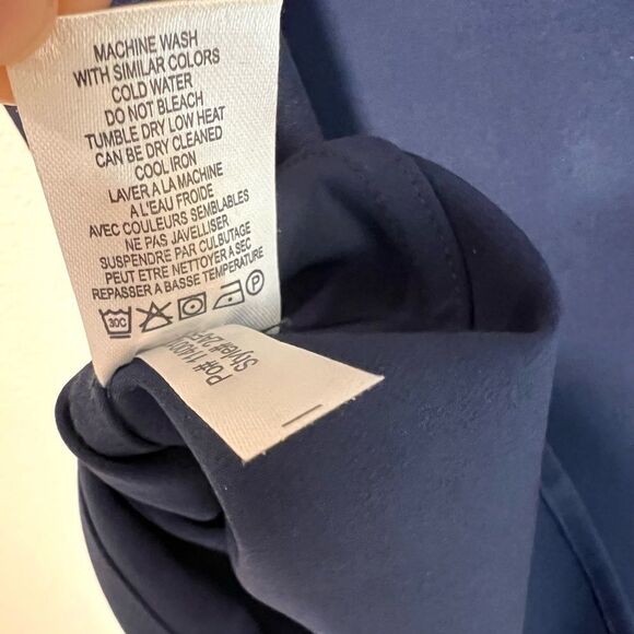 BOSTON PROPER Blue Keyhole Dress - Picture 7 of 11